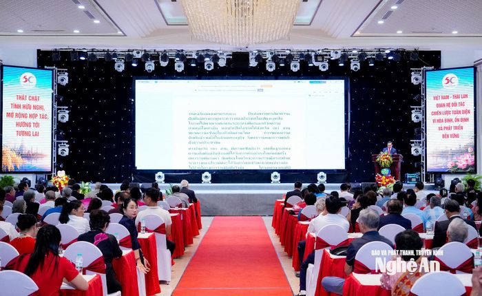 Toàn cảnh lễ kỷ niệm 50 năm Ngày thiết lập quan hệ ngoại giao Việt Nam - Thái Lan. Ảnh: Phạm Bằng