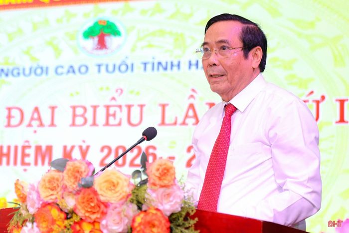 Chủ tịch Hội Người cao tuổi Việt Nam Nguyễn Thanh Bình phát biểu chỉ đạo đại hội.