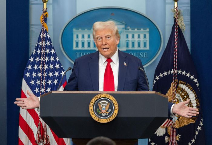 Tổng thống Mỹ Donald Trump phát biểu tại Nhà Trắng ở Washington, D.C. Ảnh: THX/TTXVN