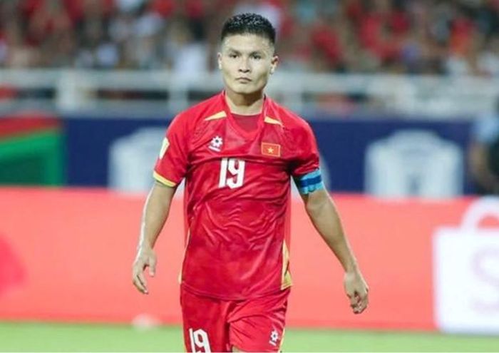 Quang Hải chính thức trở thành cầu thủ có số lần khoác áo nhiều nhất tại đội tuyển Việt Nam. Ảnh VFF.