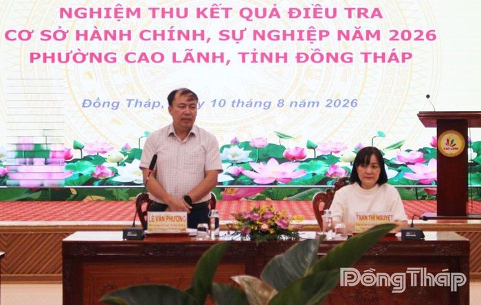 Đồng chí Lê Văn Phương, Phó Vụ trưởng Vụ Kế hoạch - Tài chính phát biểu tại buổi làm việc.