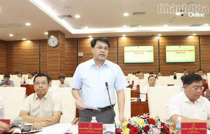 Ông Nguyễn Duy Quang - Giám đốc Sở Nông nghiệp và Môi trường phát biểu.