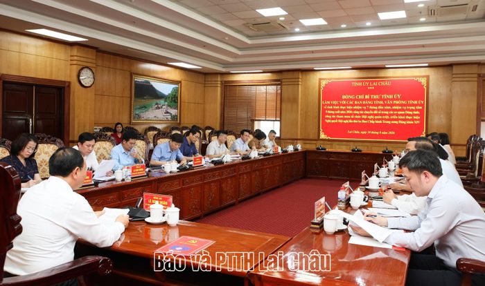 Bí thư Tỉnh uỷ làm việc với các Ban Đảng tỉnh, Văn phòng Tỉnh uỷ. 