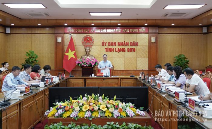 Đồng chí Đoàn Thanh Sơn, Phó Chủ tịch UBND tỉnh chủ trì cuộc họp