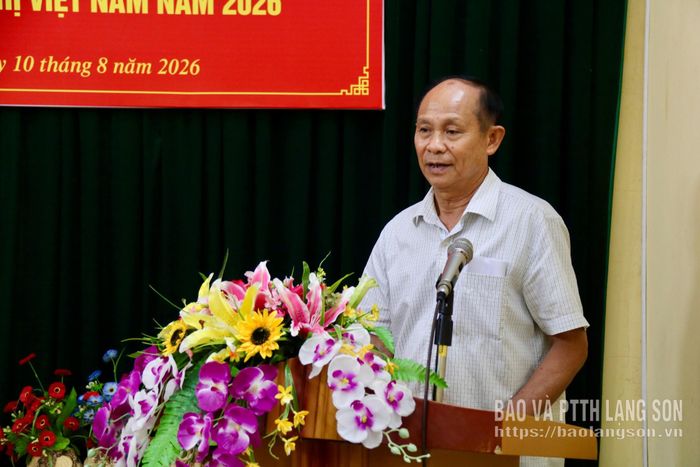 Đại diện CCB, cựu TNXP đi điều dưỡng phát biểu tại buổi gặp mặt