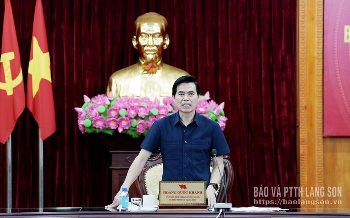 Đồng chí Hoàng Quốc Khánh, Ủy viên Trung ương Đảng, Bí thư Tỉnh ủy, Trưởng BCĐ phát biểu chỉ đạo tại hội nghị