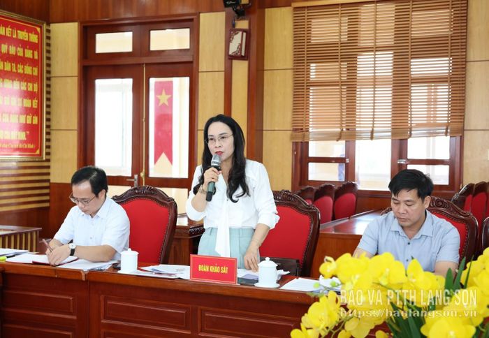 Lãnh đạo Ban Dân tộc HĐND tỉnh phát biểu thảo luận tại buổi làm việc