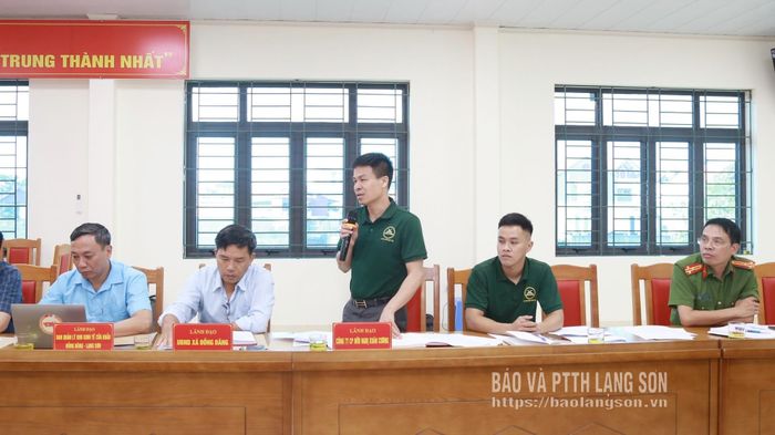 Đại diện Công ty Cổ phần Hữu Nghị Xuân Cương phát biểu tại cuộc họp