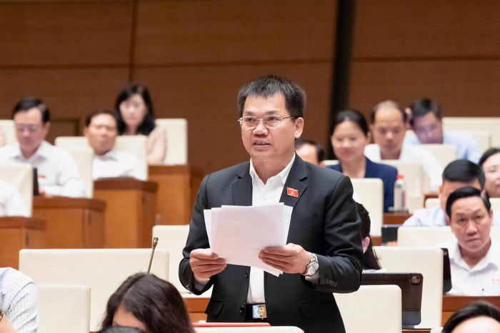 Đại biểu Dương Khắc Mai, Phó Trưởng đoàn Đại biểu Quốc hội tỉnh Lâm Đồng nêu ý kiến tại phiên thảo luận