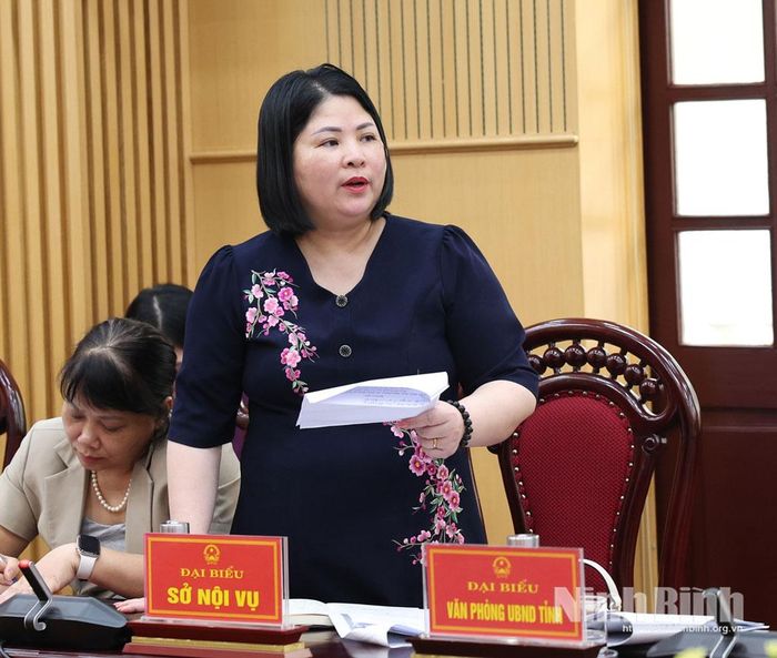 Đại biểu Sở Nội vụ phát biểu tại hội nghị.