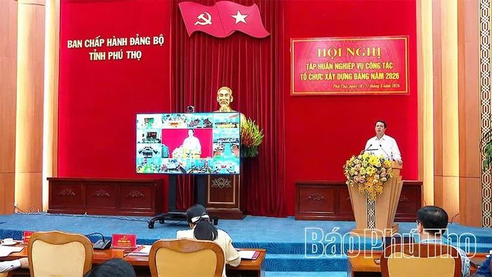 Toàn cảnh hội nghị tập huấn nghiệp vụ công tác tổ chức xây dựng Đảng năm 2026.