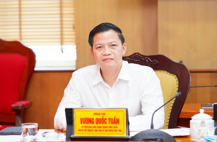 Đồng chí Vương Quốc Tuấn, Ủy viên Trung ương Đảng, Phó Bí thư Tỉnh ủy, Chủ tịch UBND tỉnh dự Hội nghị.