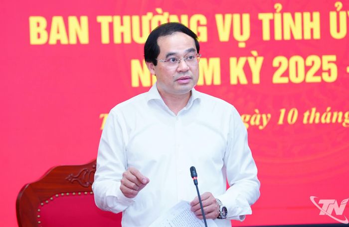 Đồng chí Trịnh Xuân Trường, Ủy viên Trung ương Đảng, Bí thư Tỉnh ủy Thái Nguyên chủ trì Hội nghị