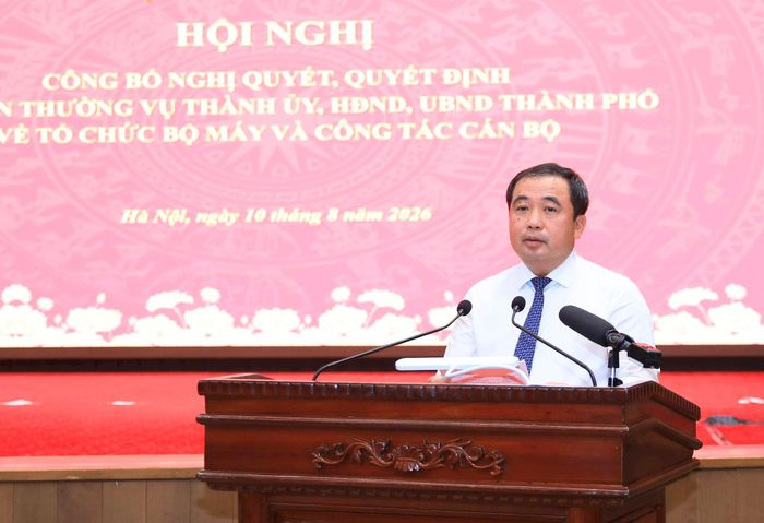 Bí thư Thành ủy Hà Nội Trần Đức Thắng phát biểu chỉ đạo tại hội nghị. (Ảnh: Thành Thái).