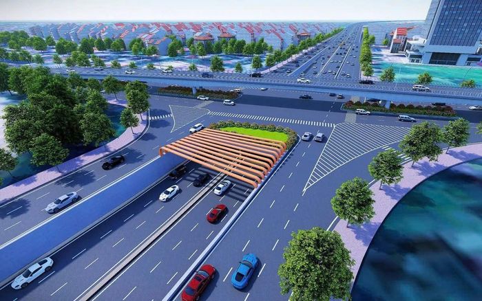 Phối cảnh hầm chui Cổ Linh. Khi hoàn thành, công trình được kỳ vọng góp phần giảm áp lực giao thông tại nút giao Cổ Linh, đồng thời phát huy hiệu quả kết nối của cầu Vĩnh Tuy và tuyến Vành đai 2, thúc đẩy phát triển hạ tầng khu vực phía Đông Hà Nội.