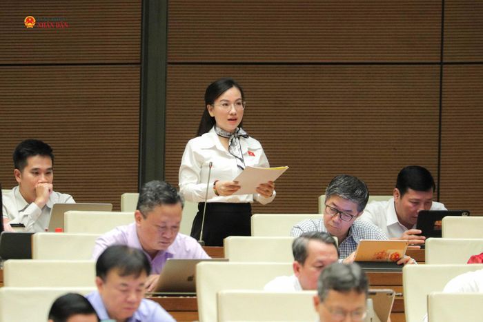 ĐBQH Lưu Thị Thúy Hằng (Phú Thọ) phát biểu. Ảnh: Hồ Long