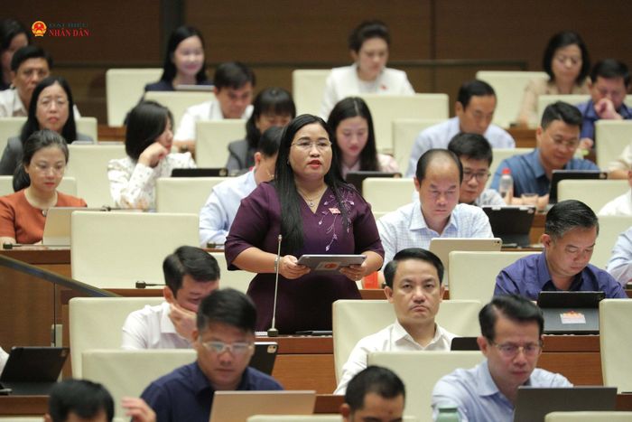 ĐBQH Chamaléa Thị Thủy (Khánh Hòa) phát biểu. Ảnh: Hồ Long