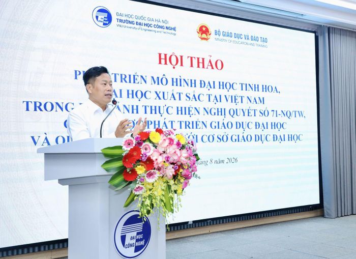 Thứ trưởng Bộ GD-ĐT Lê Quân phát biểu tại Hội thảo. Ảnh: Bộ GD-ĐT