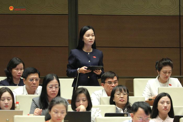 ĐBQH Nguyễn Thị Thúy Lam (Đồng Tháp) phát biểu