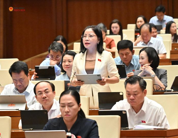 ĐBQH Nguyễn Thị Thu Nguyệt (Đăk Lăk) phát biểu