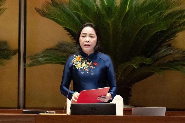 Phó Chủ tịch Quốc hội Nguyễn Thị Thanh điều hành thảo luận tại hội trường.
