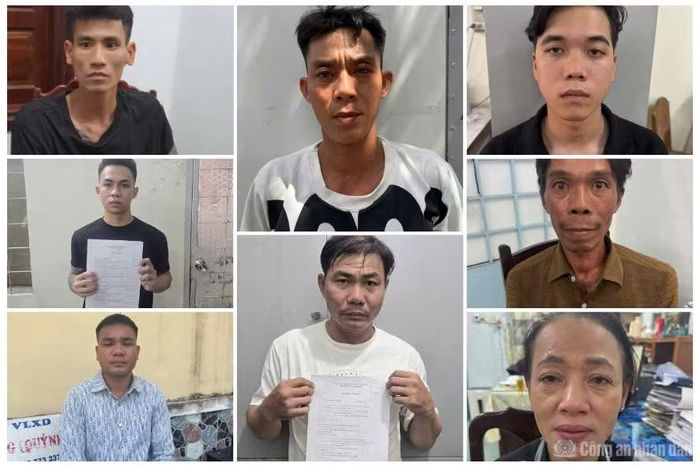 Các đối tượng bị bắt giữ.