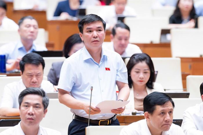 Đại biểu Hà Sỹ Huân (Đoàn ĐBQH tỉnh Thái Nguyên) phát biểu thảo luận.