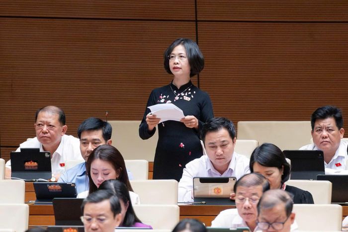 Đại biểu Hoàng Ngân Hoàn (Đoàn ĐBQH tỉnh Sơn La) đề nghị cần quan tâm đến xây dựng nông thôn mới, tái định cư, hỗ trợ phát triển du lịch tại vùng đồng bào dân tộc thiểu số.