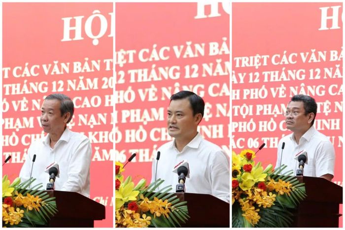 Lãnh đạo sở ngành, xã phường tham luận tại hội nghị.