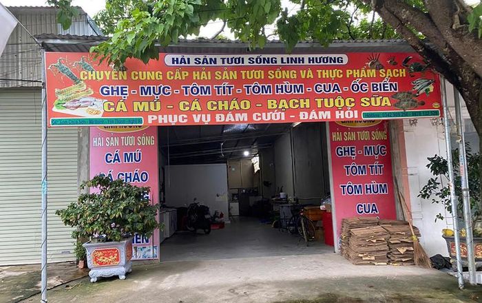 Phạm Thị Hương đã thuê nhà mở 1 cửa hàng buôn bán hải sản tại huyện Yên Thành (cũ) nhằm tạo vỏ bọc cho hoạt động huy động vốn của mình. Ảnh: Công an Nghệ An