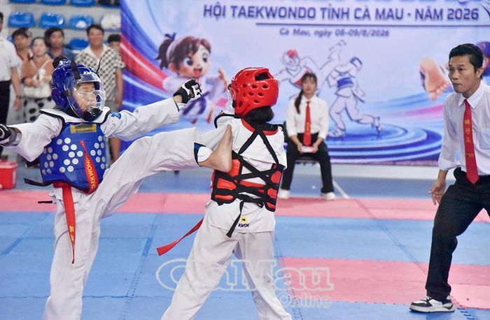 Phần tranh tài của các vận động viên ở nội dung đối kháng nữ, hạng cân 32 kg.