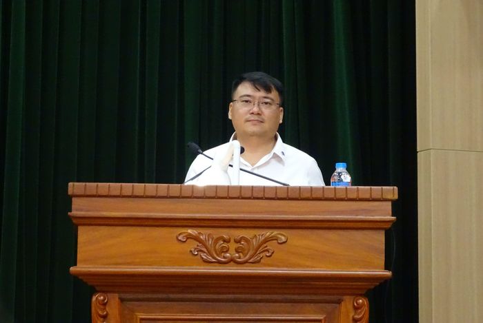 Ông Nguyễn Lê Bách - Tổng Giám đốc Công ty cổ phần Tập đoàn Đèo Cả phát biểu. Ảnh: T.THIỆN