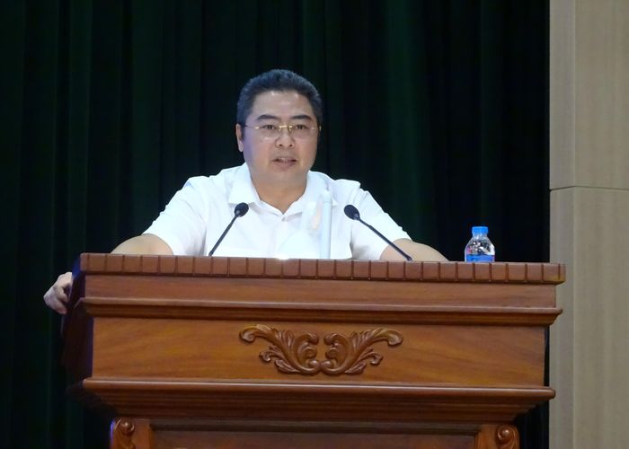 Kiểm toán trưởng KTNN chuyên ngành IV Vũ Thanh Hải phát biểu. Ảnh: T.THIỆN