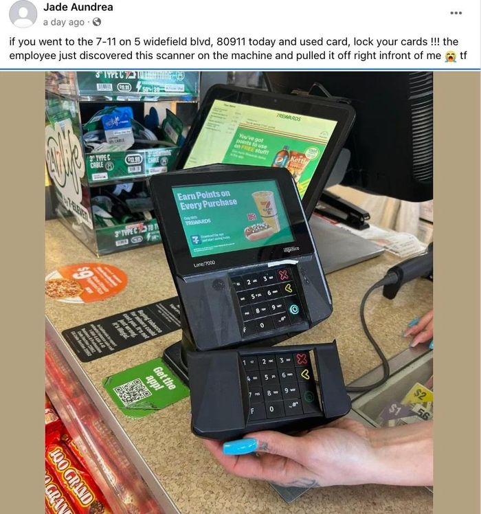 Thiết bị đánh cắp thông tin thẻ chíp card shimming ngụy trang dưới vỏ bọc bàn phím máy ATM