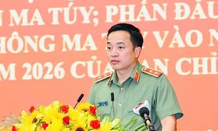 Trung tướng Mai Hoàng, Giám đốc CATP phát biểu tại hội nghị