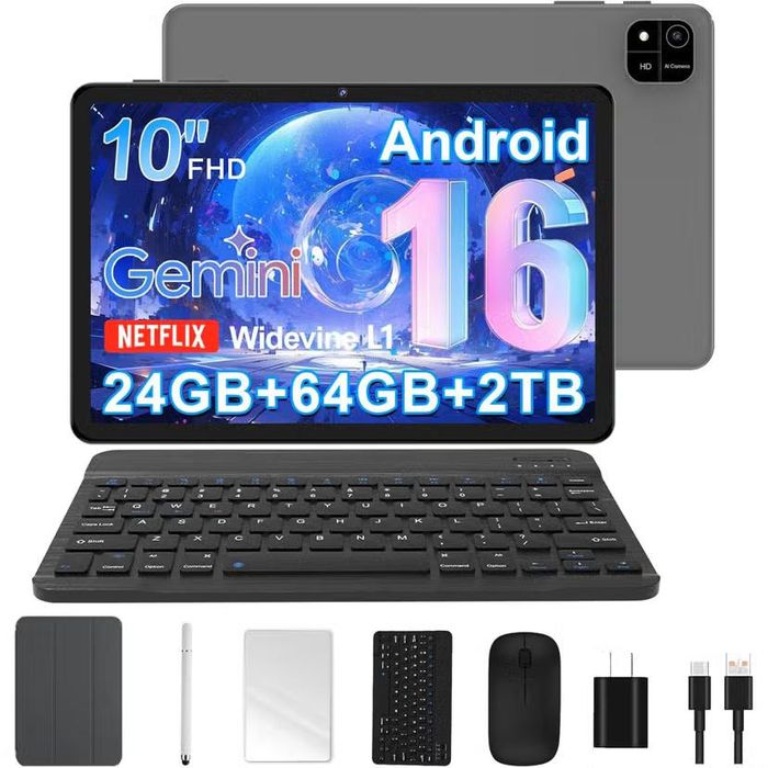 Aiprotablet 10-inch Android 16 - thiết bị 2-trong-1 tích hợp AI, giá chỉ 86 USD trên Amazon. (Ảnh: Amazon)