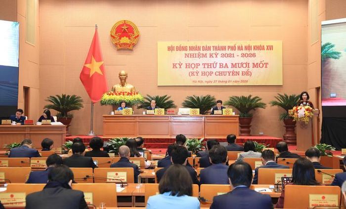 Quang cảnh một kỳ họp của HĐND TP Hà Nội khóa XVII, nhiệm kỳ 2026-2031. Ảnh: HĐND TP Hà Nội