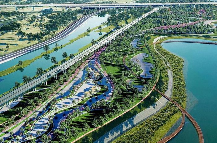 Phối cảnh Dự án đầu tư xây dựng Trục đại lộ cảnh quan sông Hồng của TP Hà Nội.
