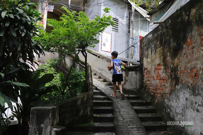 Lối vào khu tập thể ở ngõ 19Y Thụy Khuê, khu vực nằm gần phạm vi thực hiện dự án. Ảnh: T.Anh