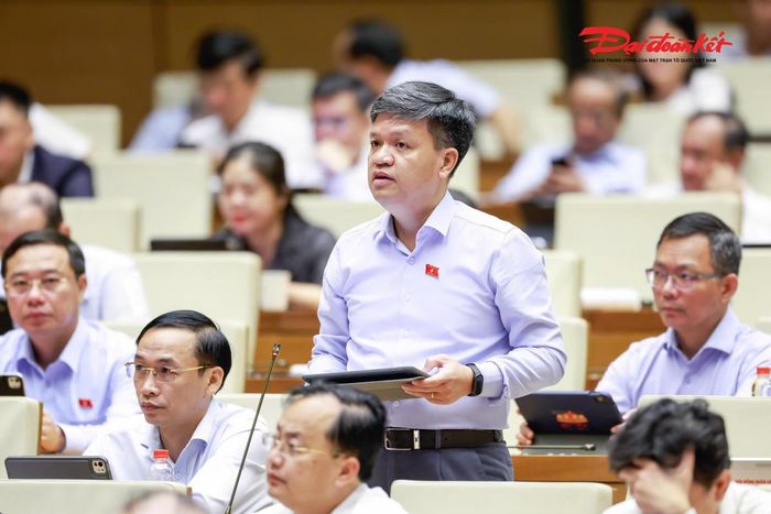 Đại biểu Quốc hội Tạ Đình Thi đoàn TP Hà Nội phát biểu. Ảnh: Quang Vinh