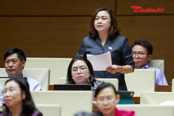 Đại biểu Quốc hội Đặng Bích Ngọc (Đoàn Phú Thọ) phát biểu. Ảnh: Quang Vinh