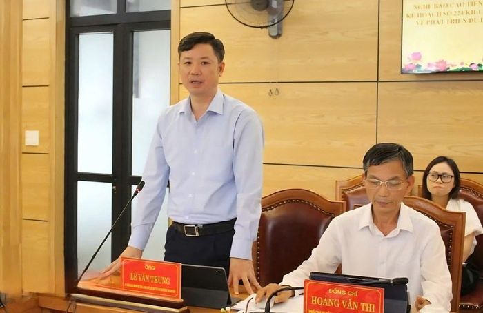 Ông Lê Văn Trung, Giám đốc Sở VHTTDL, phát biểu tại hội nghị. Ảnh: Hoài Anh