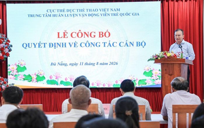 Ông Nguyễn Hồng Minh, Phó Cục trưởng Cục Thể duc thể thao Việt Nam phát biểu tại buổi lễ