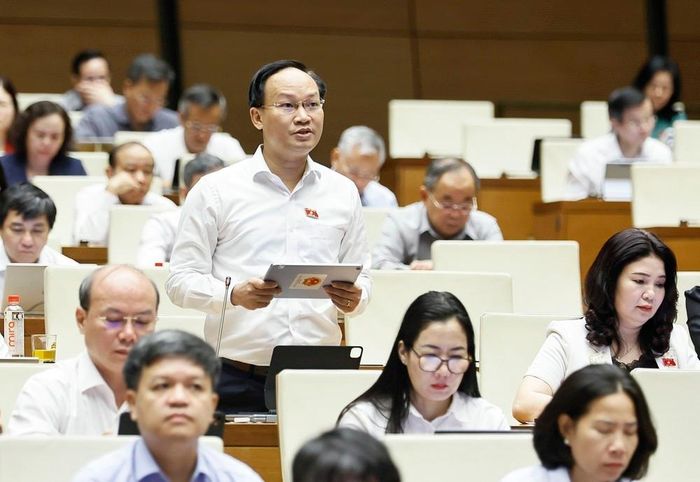 Đại biểu Quốc hội tỉnh Bắc Ninh Phạm Văn Thịnh phát biểu. Ảnh: Doãn Tấn - TTXVN
