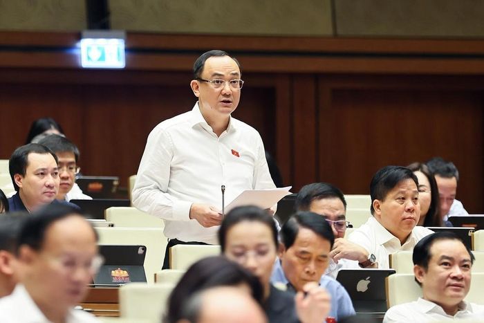 Đại biểu Quốc hội TP Hải Phòng Nguyễn Ngọc Sơn phát biểu. Ảnh: Doãn Tấn - TTXVN