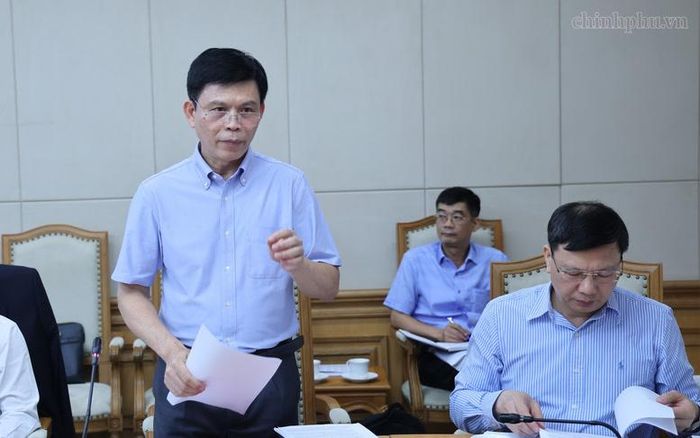 Thứ trưởng Bộ Xây dựng Lê Anh Tuấn phát biểu tại cuộc làm việc - Ảnh: chinhphu.vn/Phương Nguyên
