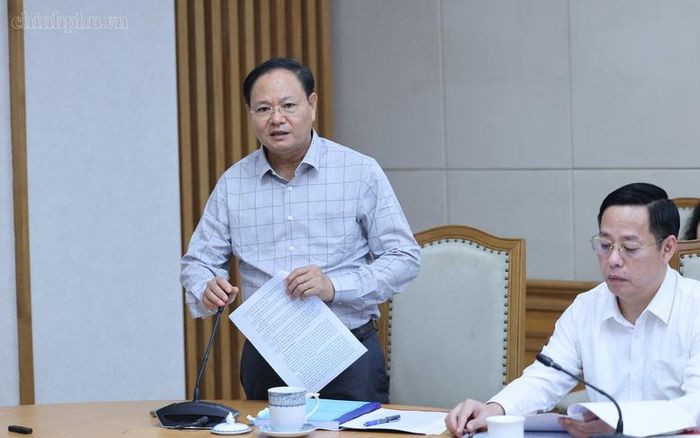 Bí thư Tỉnh ủy Lai Châu Lê Minh Ngân phát biểu tại cuộc làm việc - Ảnh: chinhphu.vn/Phương Nguyên