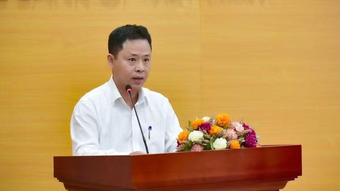 Ông Nguyễn Xuân Hải, Quyền Tổng Biên tập Thời báo Ngân hàng phát biểu khai mạc. (Ảnh: Huyền Anh)