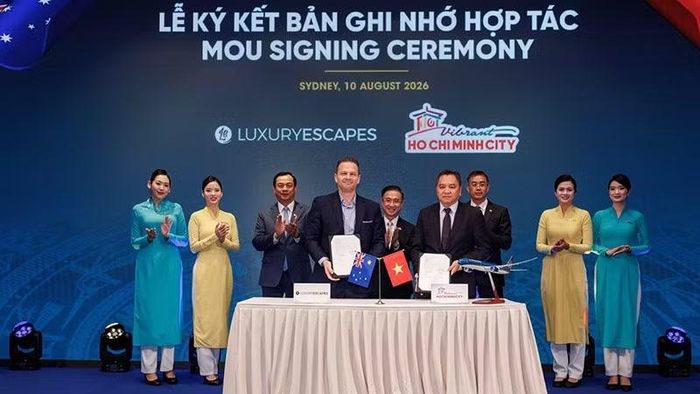 Lễ trao Biên bản ghi nhớ hợp tác giữa Sở Du lịch Thành phố Hồ Chí Minh và các đối tác Australia. (Ảnh: Sở Du lịch)