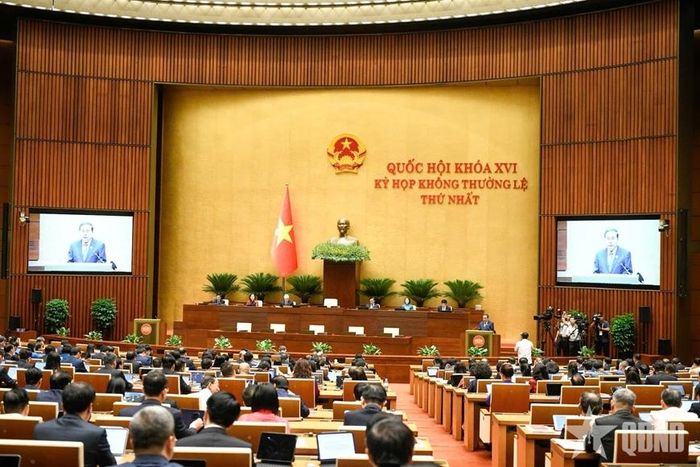 Quang cảnh phiên khai mạc Kỳ họp không thường lệ thứ nhất, Quốc hội khóa XVI. Ảnh: TRỌNG HẢI